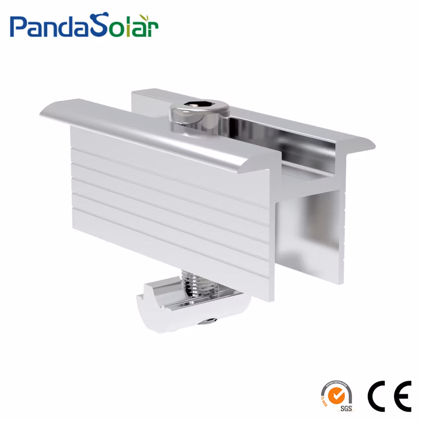 PV Accessories Solar Roof Mounting System Aluminum Sliding End Clamp Good Quality
