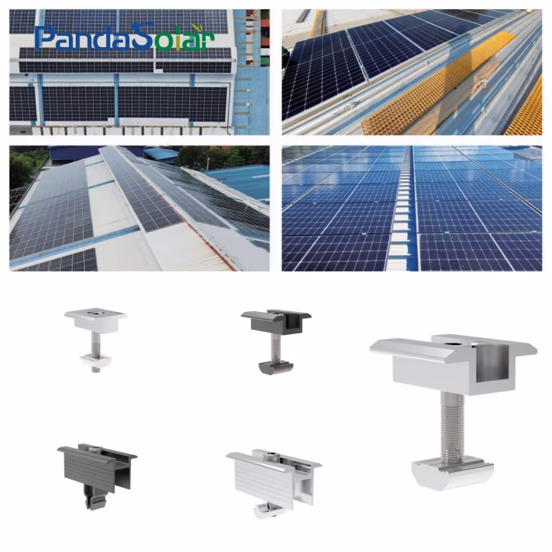 PV Accessories Solar Roof Mounting System Aluminum Sliding End Clamp Good Quality