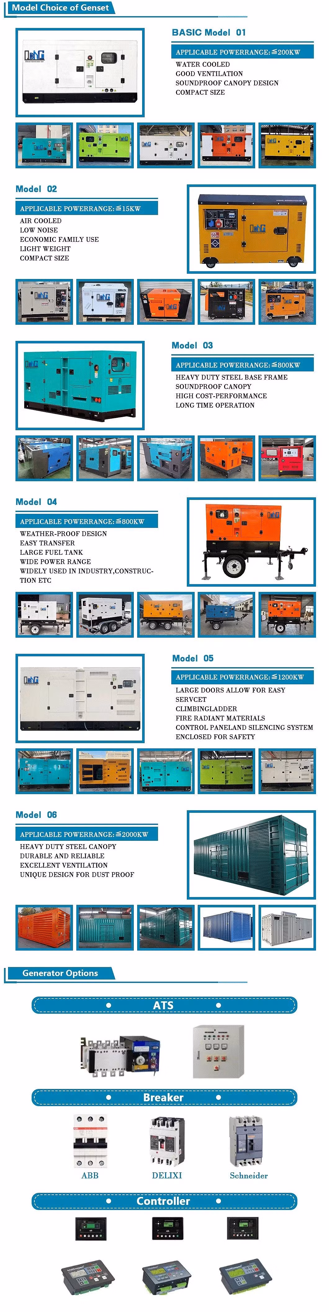 10kVA 25kVA 30kVA 50kVA 60kVA Gasoline Solar Electricity Generators Diesel Generator Set Electrico Engine OEM Factory