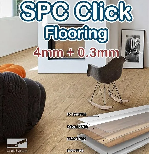 Factory Direct Modern Color Plastic-Floor Anti Slip Marble Look PVC Flooring Hybrid Spc Rigid Core Plastic Vinyl Flooring Spc Flooring with IXPE