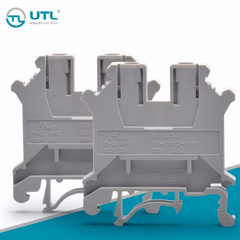 Utl Jut1-2.5 2.5mm UK2.5 Screw Type Low Voltage Phoenix Terminal Block for Electrical Cabinet