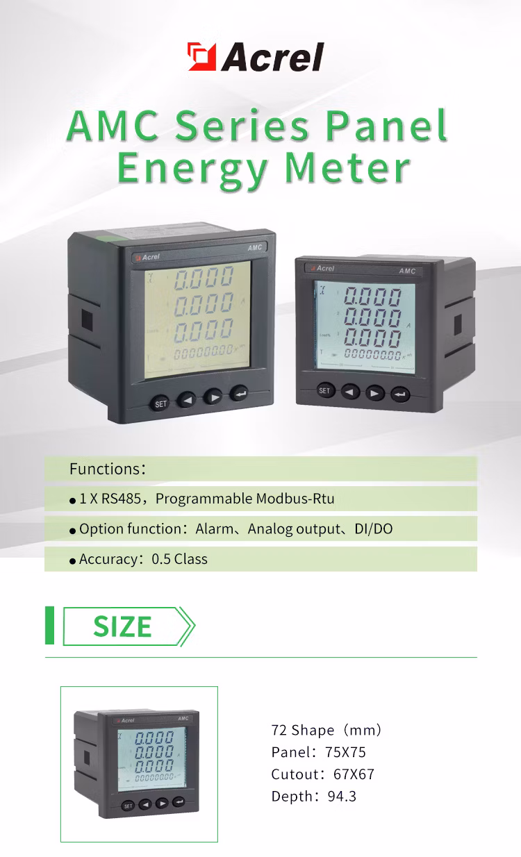 Amc96L-E4/Hkc Panel Type Energy Meter Use in 690V with Harmonic