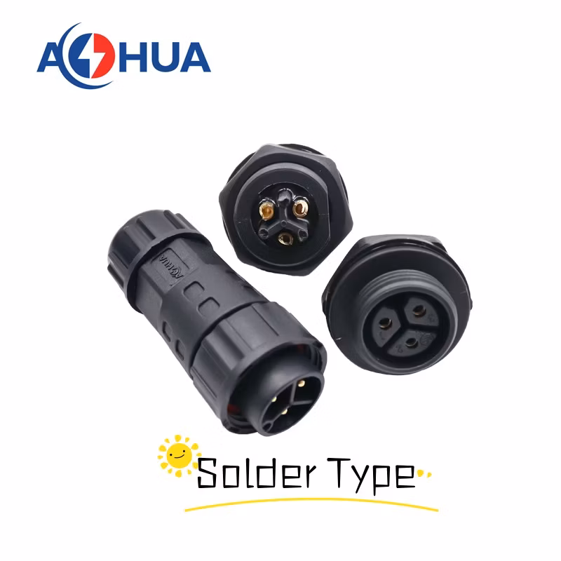 China Factory Sales Female Rear Panel Waterproof Connector M12 M16 M20 M25 M29 Male Female Socket Type for LED Light Power Adapter/Signal Cable Connector