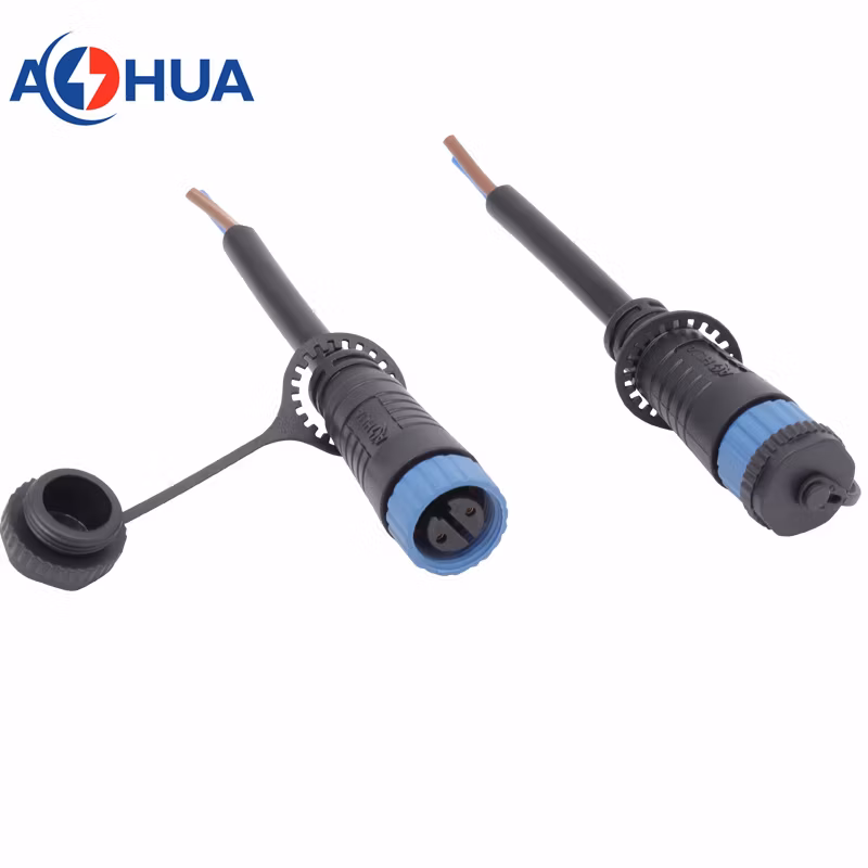Approved UL Certificate IP67 3pin Nylon Injection Molded Waterproof Connector M15 Pre-Wire Male &Female Socket/Plug 300V 8A Current AC Power Connector