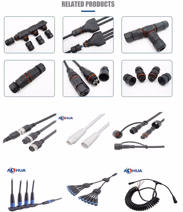 China Factory Sales Female Rear Panel Waterproof Connector M12 M16 M20 M25 M29 Male Female Socket Type for LED Light Power Adapter/Signal Cable Connector
