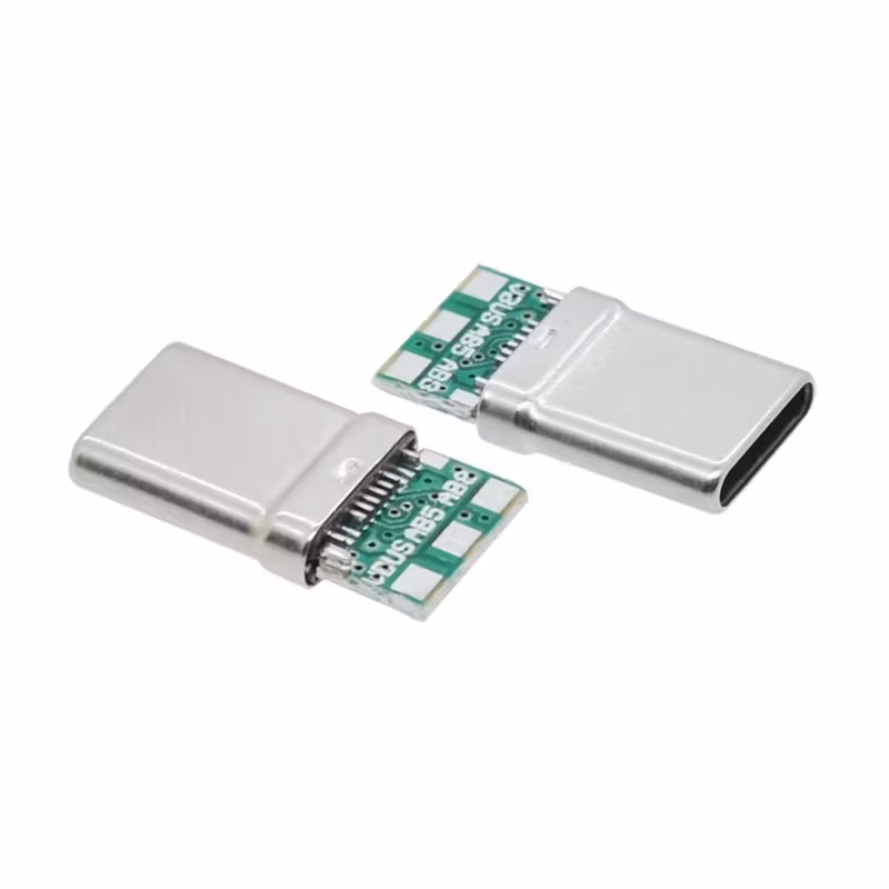 Power Delivery USB 2.0 Pd Male 16 Pin 6 Pad Through Hole Type C Connector for Drive Recorder USB C Plug for Car Imaging