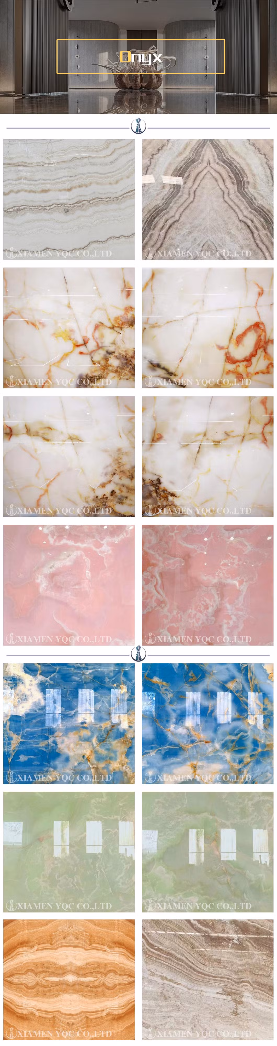 Stone White/Blue Onyx for Transparent Tile/Background Wall/Flooring/Carving/Slabs Price