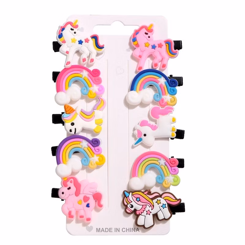 Cute Cartoon Styles Rainbow Colorful Hair Jewelry Accessories Clips Set for Baby Girls