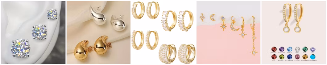 Luxury Retro Fine Jewelry Colorful Square Zircon 925 Sterling Silver Hook Earrings for Women