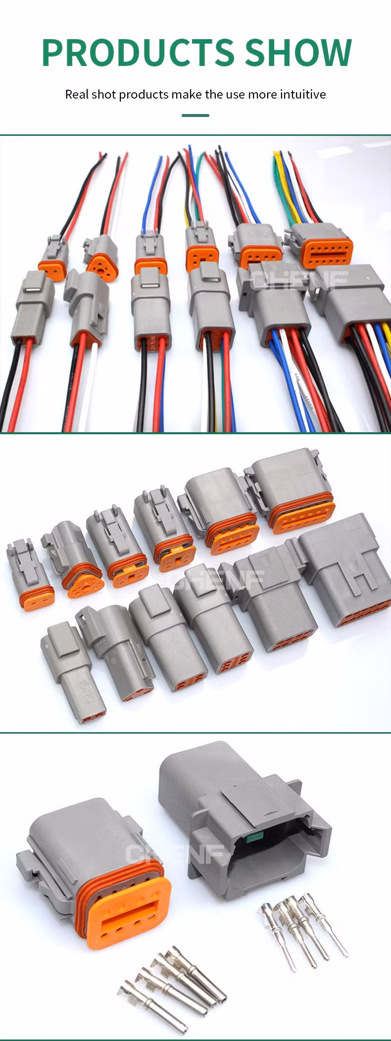 High-Quality Deutsch Connector Dt Series 2p 3p 4p 6p 8p 12p Power Connector Dt04-2p 3p 4p 6p 8p 12p Dt06-2s 3s 4s 6s 8s 12s Customized Automotive Connector