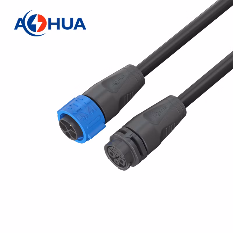 Livestock Breeding System IP67 Connector 2pin Self-Lock Male Female Docking Electric Plug Wire to Wire Pre-Molded Power Cord Connector