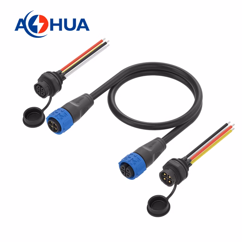 Livestock Breeding System IP67 Connector 2pin Self-Lock Male Female Docking Electric Plug Wire to Wire Pre-Molded Power Cord Connector