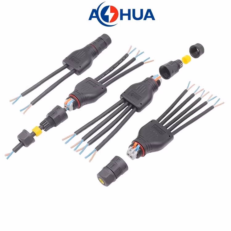 ODM Assembly Indoor Green House Lighting Connector Y Type Quick Push/Screw Fixing Splitter 1 in 2/3/4/5 Ways out Waterproof Connector for Plant Growth Lamp