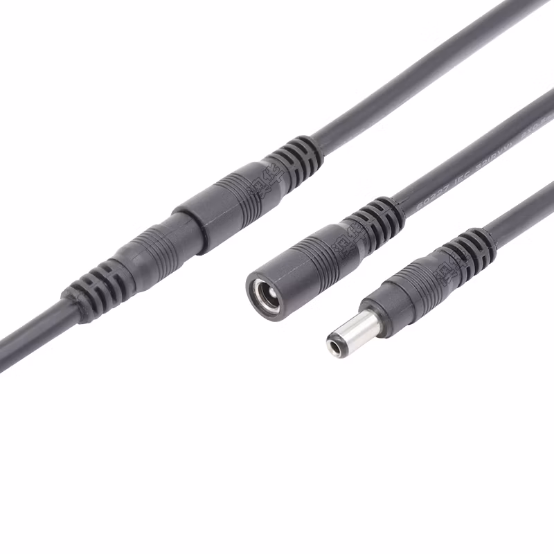 Aohua Factory Sales a Code Connector Battery Cable Connector M11 Male Female DC Power Cable Jack 2pin DC 5.5*2.1/2.5mm Elbow /Right Angle Connector