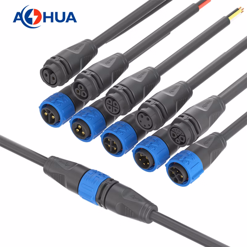 Livestock Breeding System IP67 Connector 2pin Self-Lock Male Female Docking Electric Plug Wire to Wire Pre-Molded Power Cord Connector