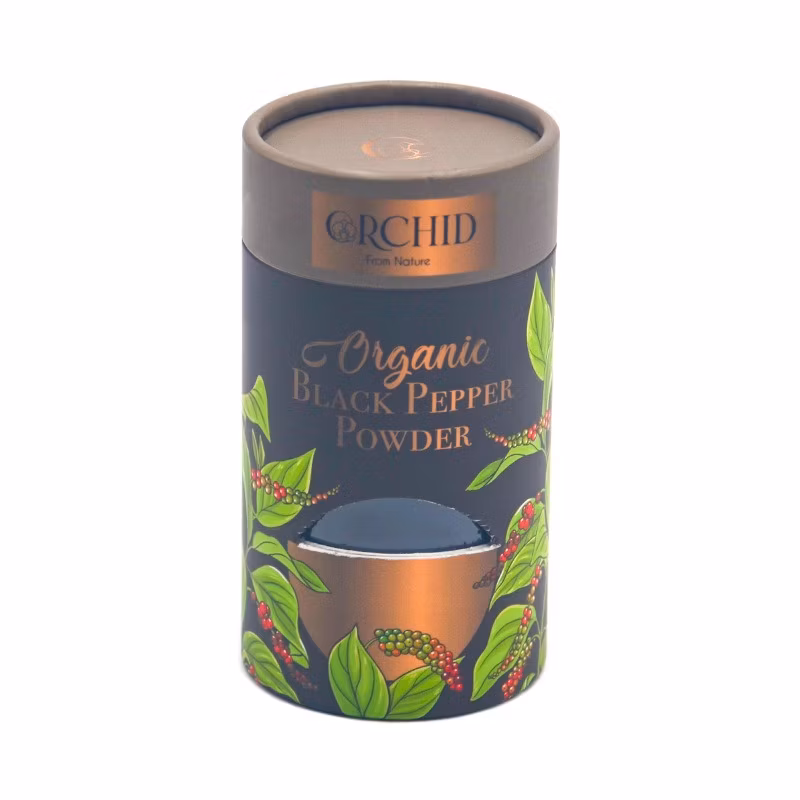 Custom Logo Printing Eco Sea Salt Powder Food Packaging Luxury Round Cardboard Canister Empty Paper Tube with Top Shaker