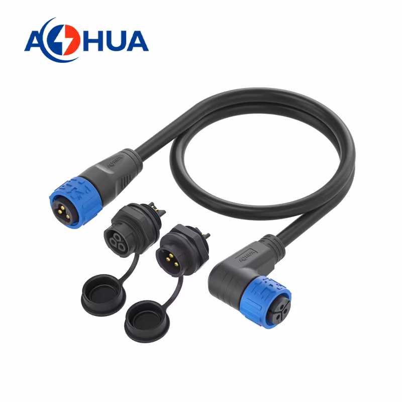 Livestock Breeding System IP67 Connector 2pin Self-Lock Male Female Docking Electric Plug Wire to Wire Pre-Molded Power Cord Connector