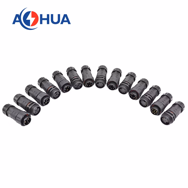 No Cable Field Assembled Connector M20 2 3 4 5 6 7 8 2+3 2+4pin Electric Wire Connector Male Female Threaded Docking IP67 LED Connector Outdoor