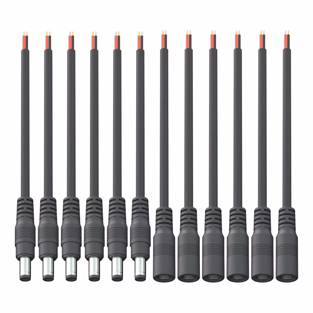 Aohua Factory Sales a Code Connector Battery Cable Connector M11 Male Female DC Power Cable Jack 2pin DC 5.5*2.1/2.5mm Elbow /Right Angle Connector