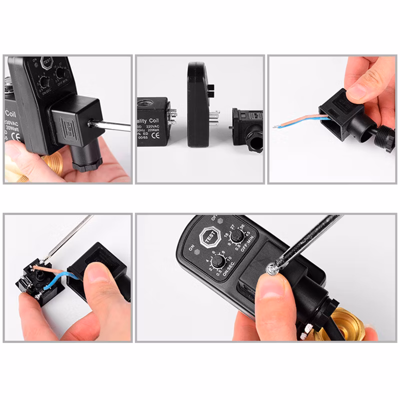 Connector Timer for Solenoid Valve Automatic Drain Water Controller DC24 AC220V AC380V DIN43650A Electric Drain Timer