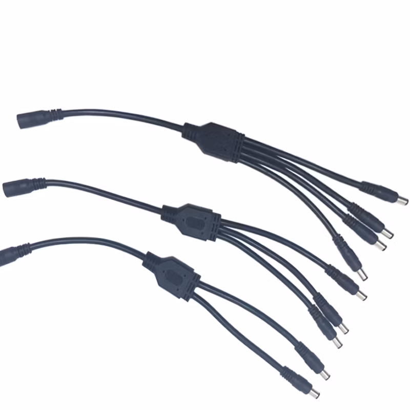 Aohua Factory Sales a Code Connector Battery Cable Connector M11 Male Female DC Power Cable Jack 2pin DC 5.5*2.1/2.5mm Elbow /Right Angle Connector
