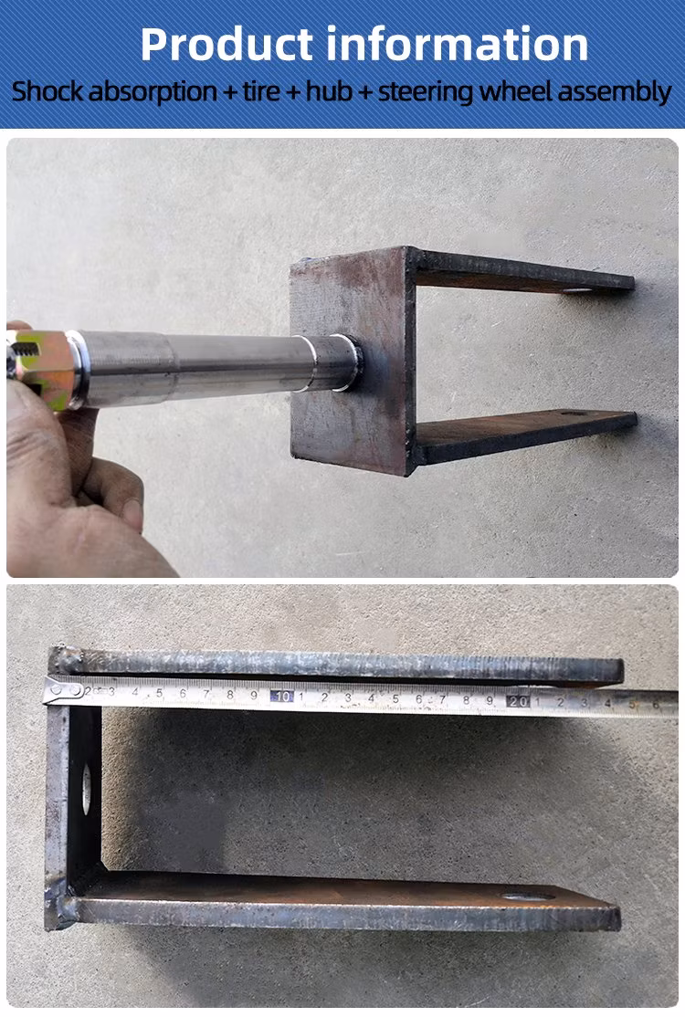 Site Electric Trolley Front Fork Assembly 25cm Universal Solid Tire Ash Hopper Steering Front Wheel Modification Accessories