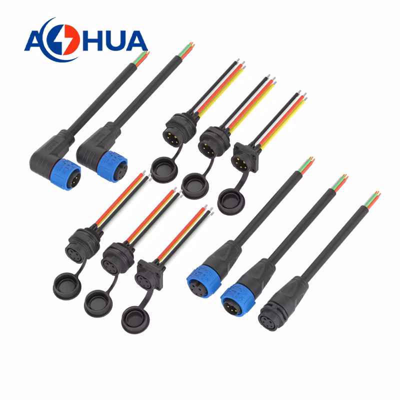 Livestock Breeding System IP67 Connector 2pin Self-Lock Male Female Docking Electric Plug Wire to Wire Pre-Molded Power Cord Connector