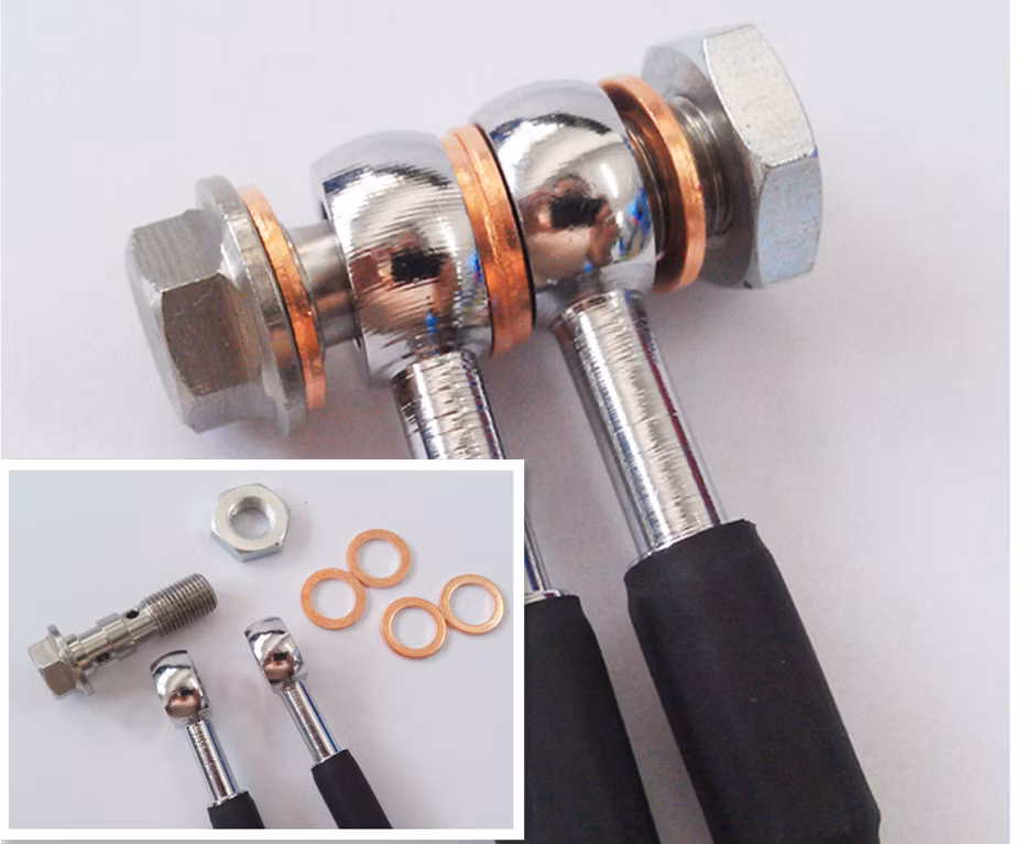 45 Degree Bened M12 M10 M8 Stainless Steel Braided PTFE Teflo N Hydraulic An3 3an 4an An4 Hose Ball Ending Banjo Fitting Connector