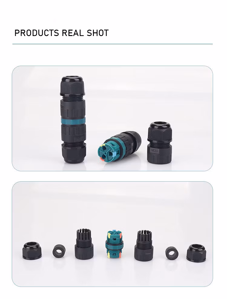 Free Screw Installation Wire Cable Electrical Circular Power Push Quick Fast IP68 Waterproof Connectors Hm-M20