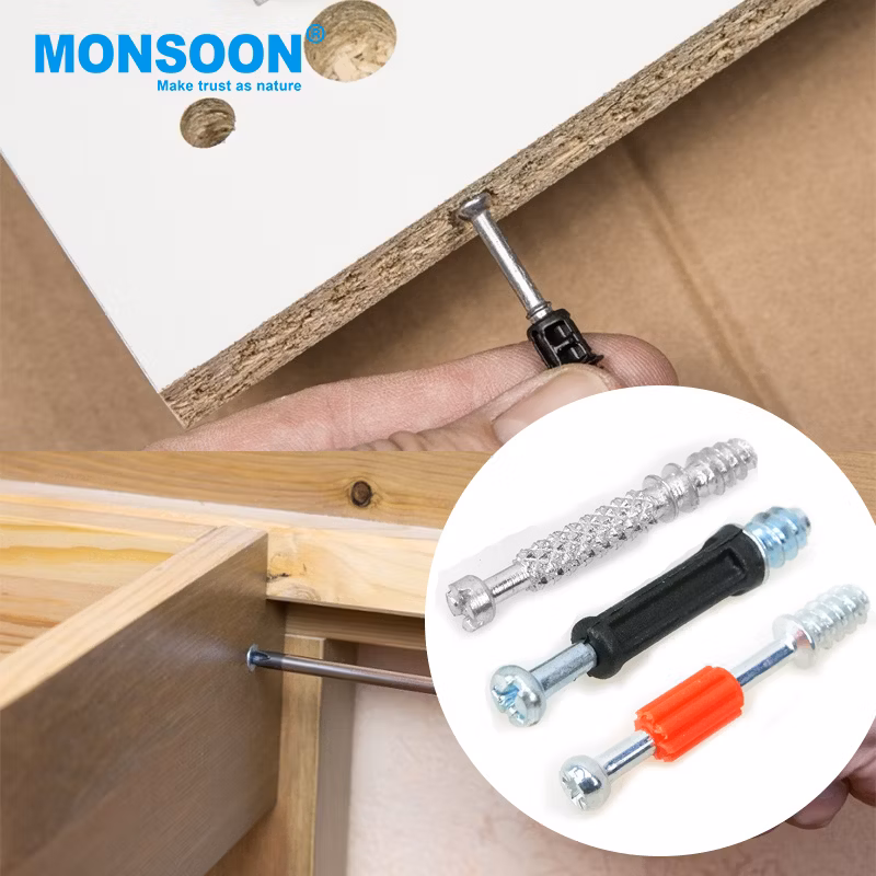 Furniture Fitting Fastener Hidden Cold Rolled Steel Cam Lock Three in One Cabinet Wood Door Excentric Furniture Connecting Lock Cam with Cover