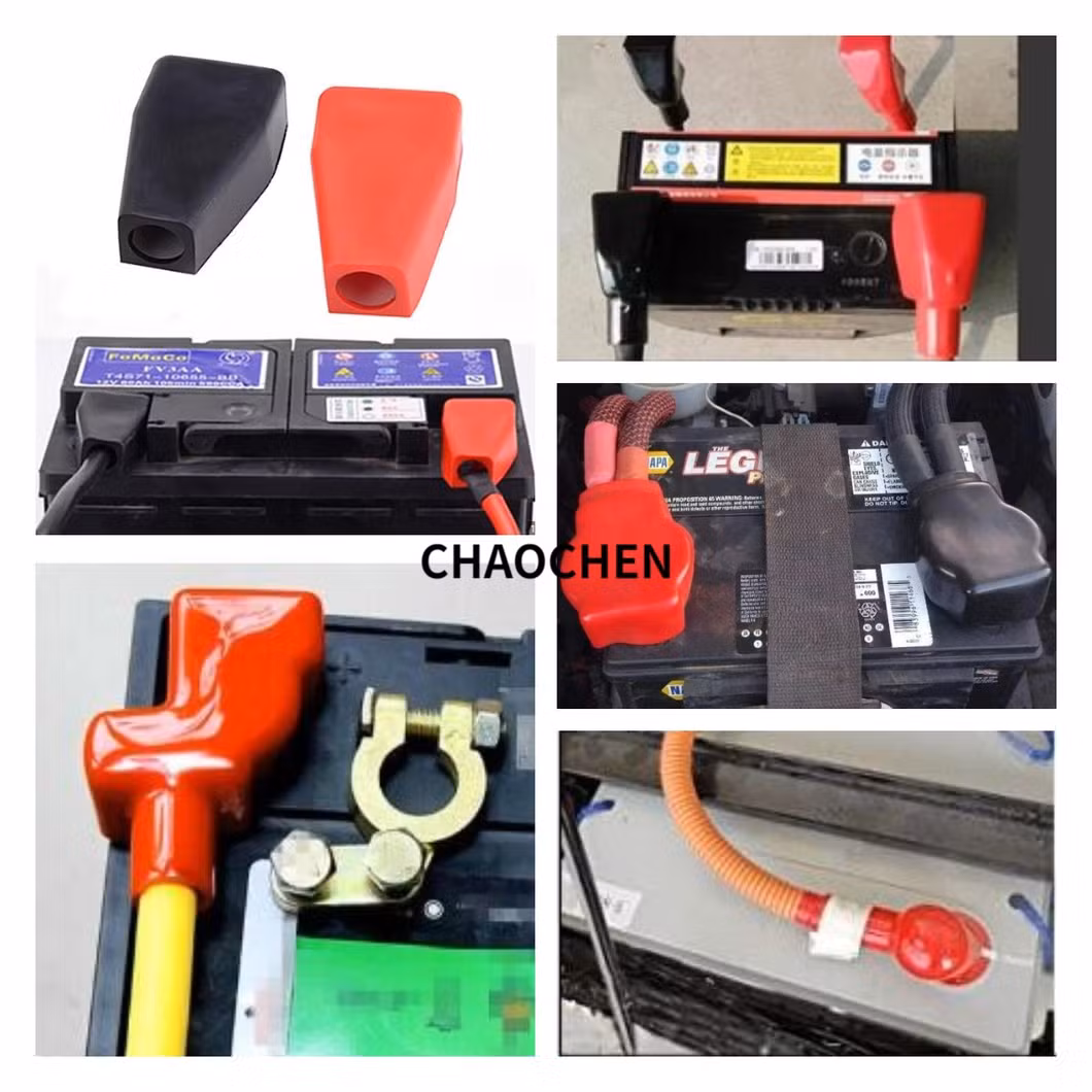 Custom Battery Terminal Cover Car Battery Pole Protective Rubber Cover Vinyl Insulation End Cap for Cable Lug Car Battery Terminal Stud
