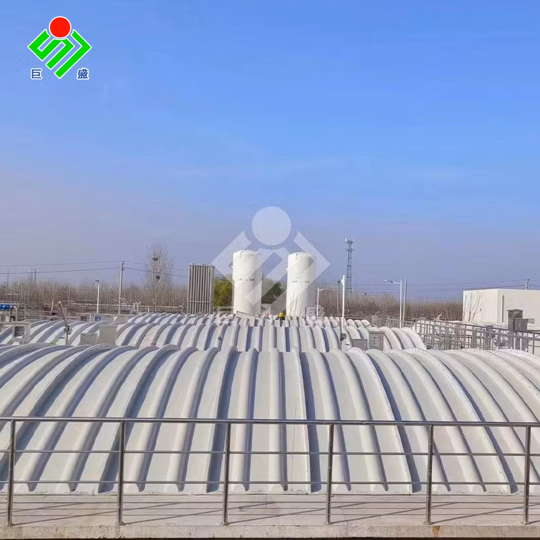 FRP Waste Water Tank Cover China Wholesaler Smooth Surface Glass Fiber Reinforced Plastic Arched Cover for Sewage Treatment Plant