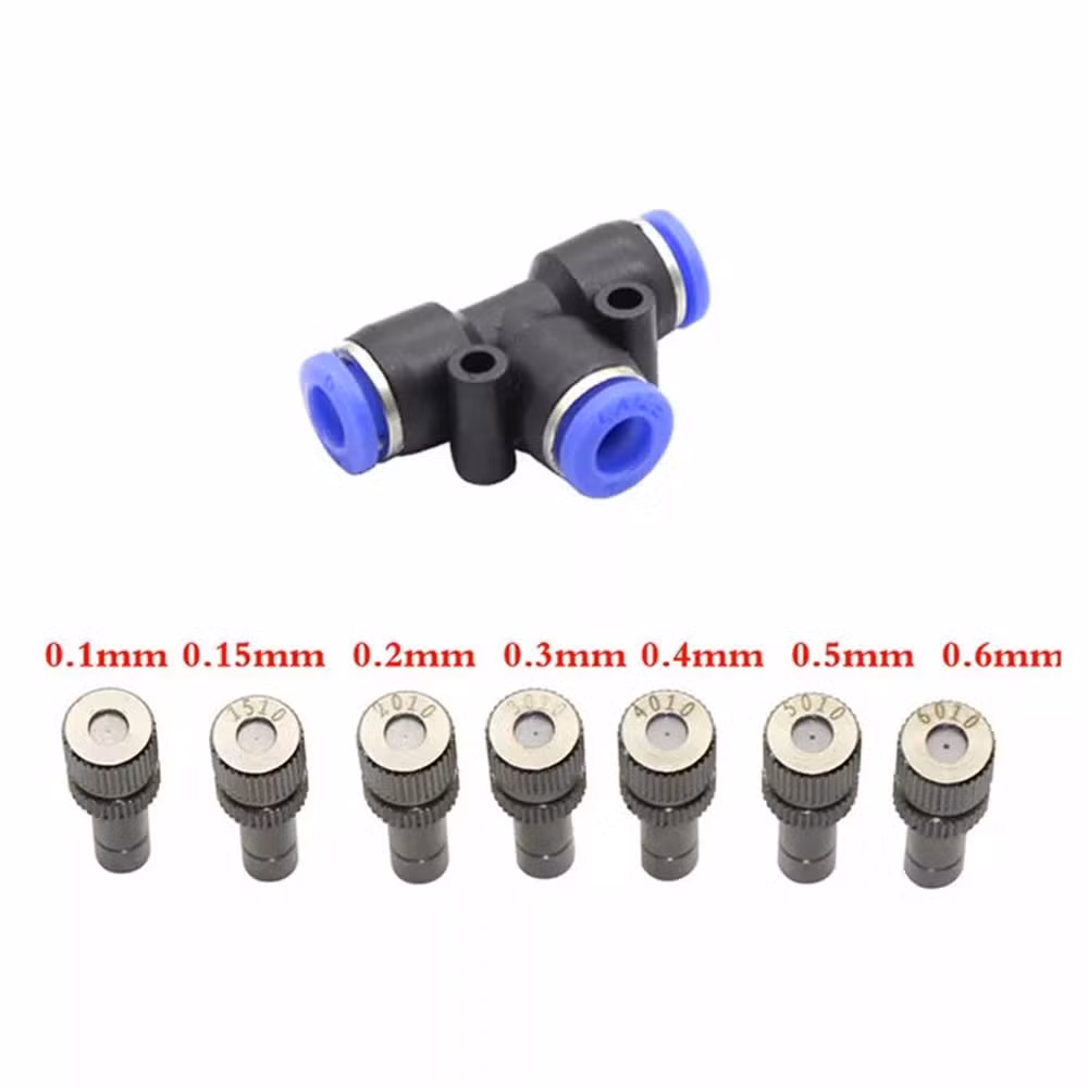 6mm Low Pressure Misting Cooling System Slip Lock Quick Connectors Humidify Watering Sprayer Atomizing Nozzle