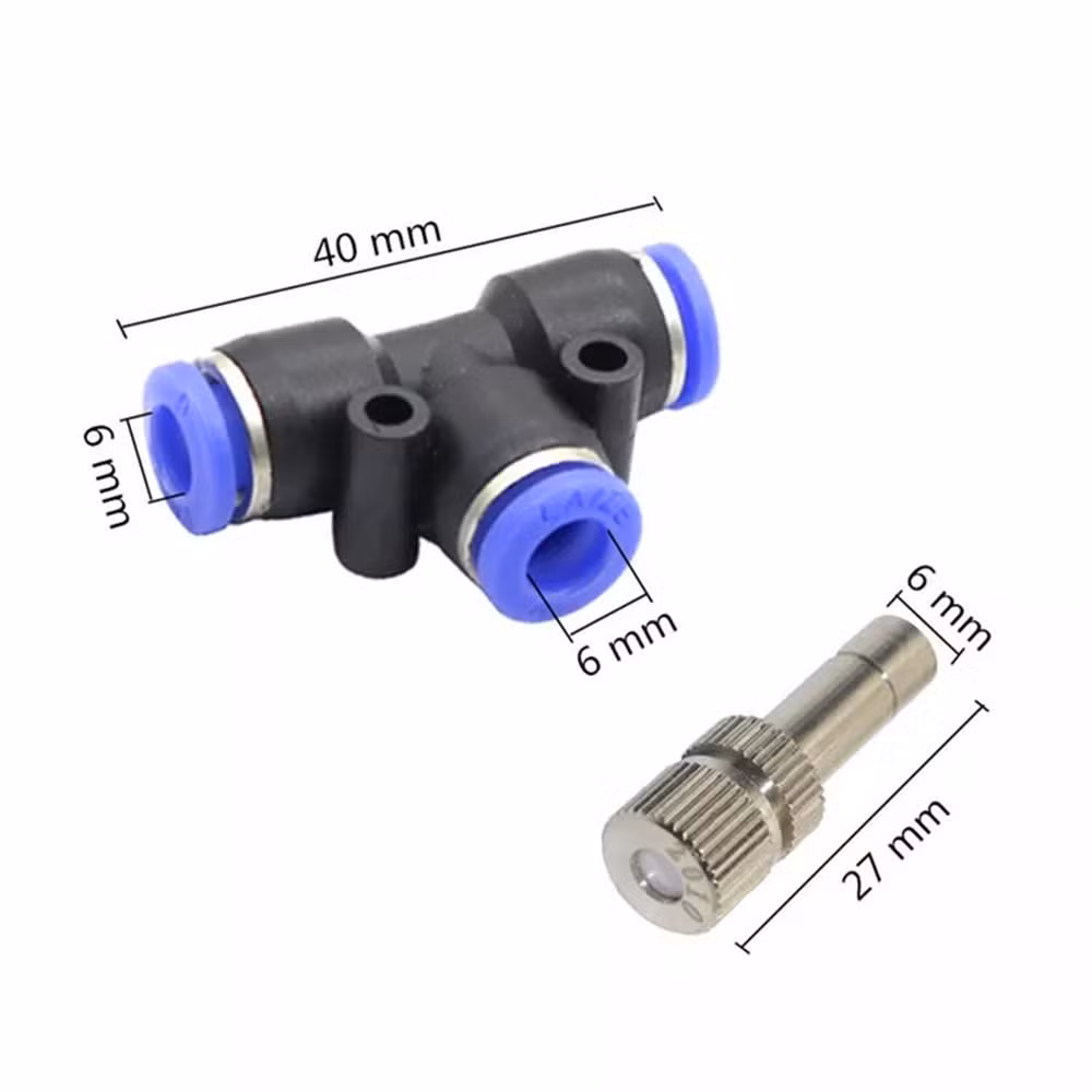 6mm Low Pressure Misting Cooling System Slip Lock Quick Connectors Humidify Watering Sprayer Atomizing Nozzle