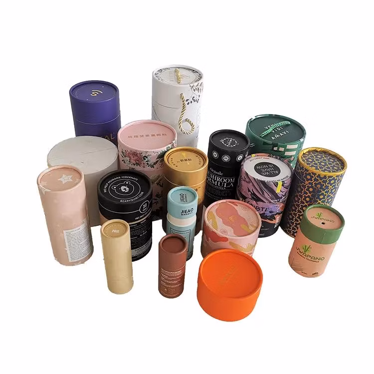 Custom Canister Cardboard Cylinder Round Box Paper Tube Packaging Box for Cosmetic Gift