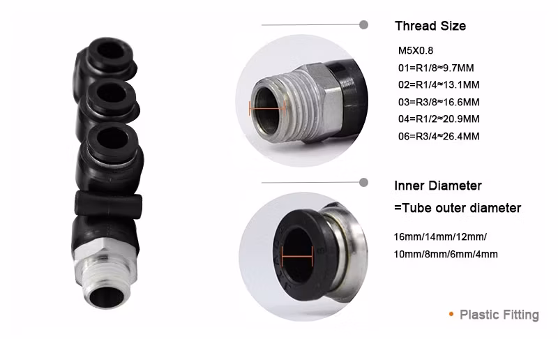 Pkb 5 Way Cross Pipe Fitting Pneumatic Plastic 8mm 1/2" Hose Connector