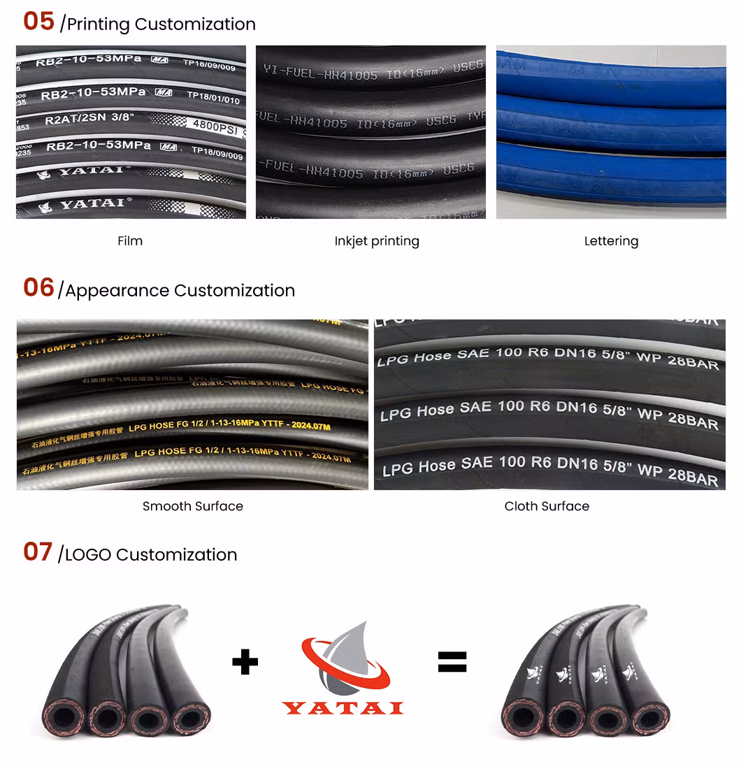 SAE J30 R7 Woven Rubber Hose Quick Connector Fuel Hose for Automotive