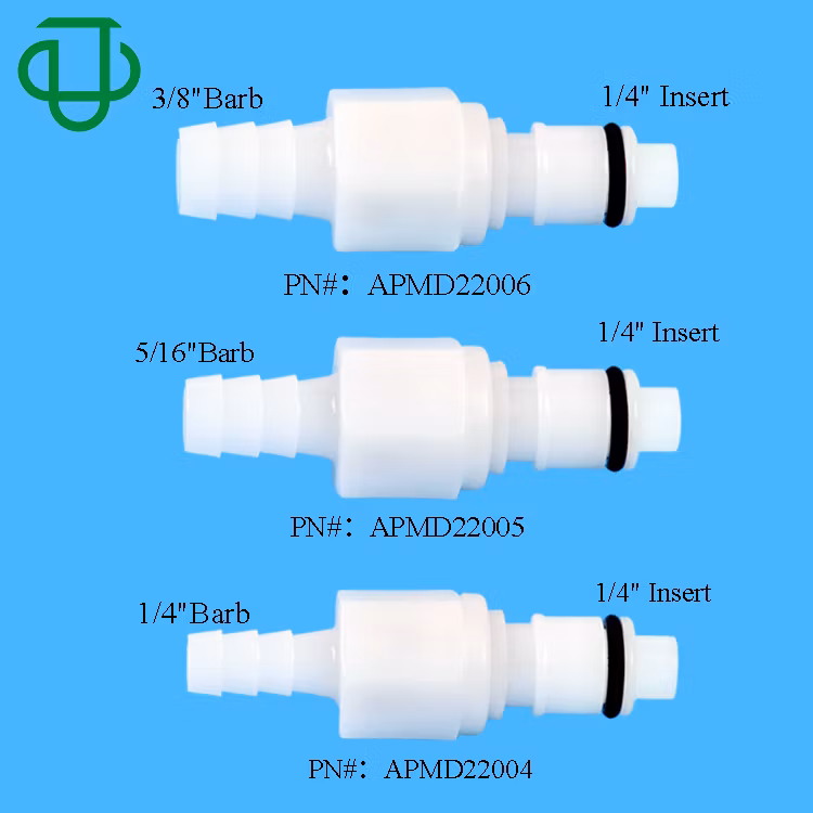 Acetal 1/4" 5/16" 3/8" Hose Barb Valved Non-Valved Bulkhead Panel Mount Quick Disconnect Coupling Insert