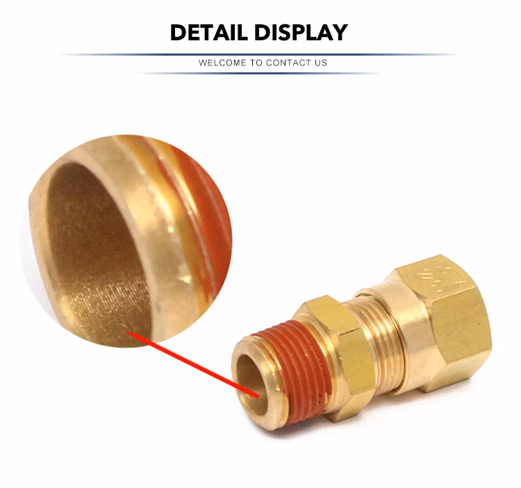 Hot Selling Good Quality Pipe Fitting NPT DOT Brass Male Thread Straight Ferrule DOT Copper Connector