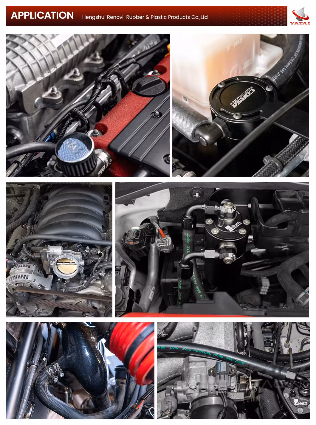 SAE J30 R7 Woven Rubber Hose Quick Connector Fuel Hose for Automotive