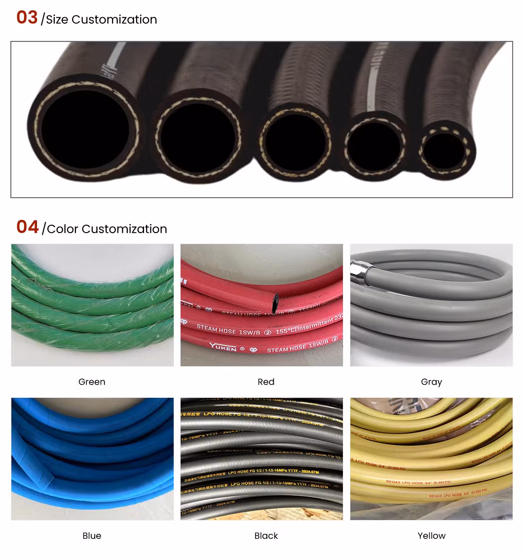 SAE J30 R7 Woven Rubber Hose Quick Connector Fuel Hose for Automotive