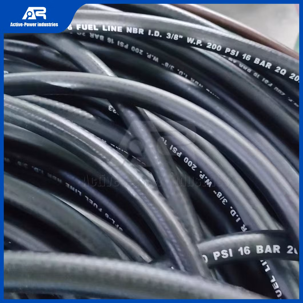 Active-Power Industries Automotive Rubber Hose Wholesaler Extruded Smooth Surface Air/Water Rubber Hose China Fiber Braided Fuel Hose