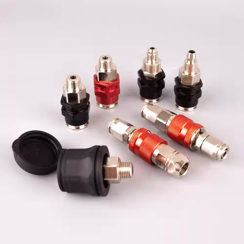 Type C Self-Locking Quick Connector with Rubber Protective Sleeve, Air Pump Quick Link Joint