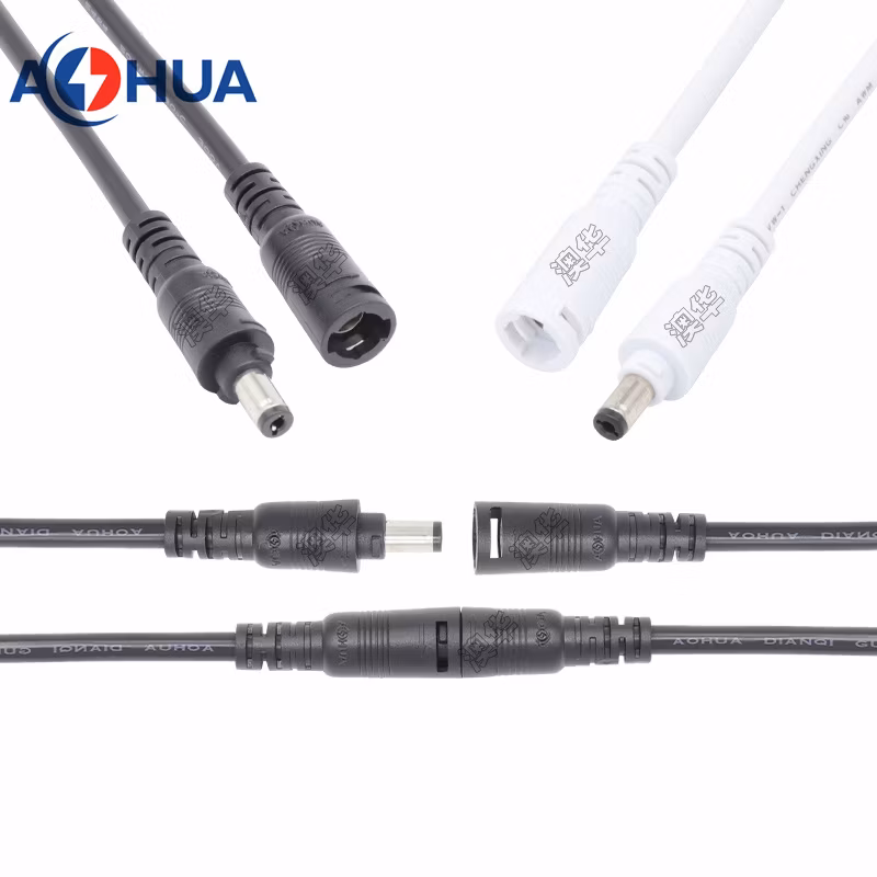 Car Video Monitoring System DC Power M13 Quick Connector 5.5*2.1 5.5*2.5mm Molded with Cable Connector