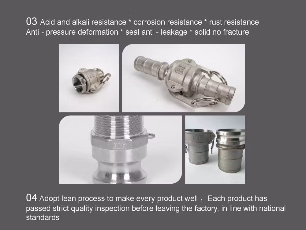 Fluid Transportation Type a+D Male Female Quick Connect Cam Lock Groove Coupling