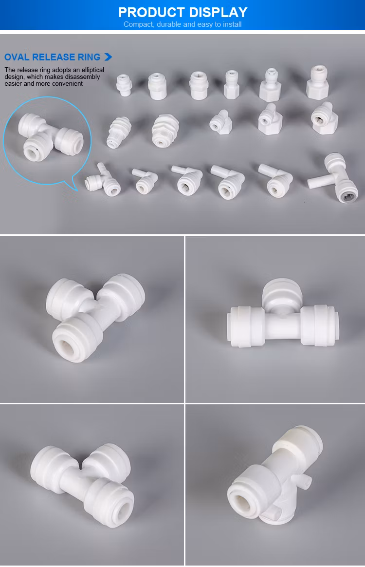 3 Way POM Quick Connector Push in to Connect Tube Fittings for RO Water Purifier System