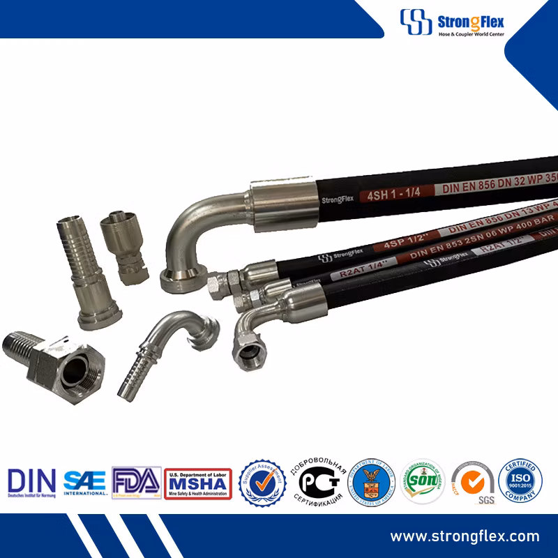 Flexible Steel Wire Fuel Oil Hydraulic Hose Assembly with Both End Fitting