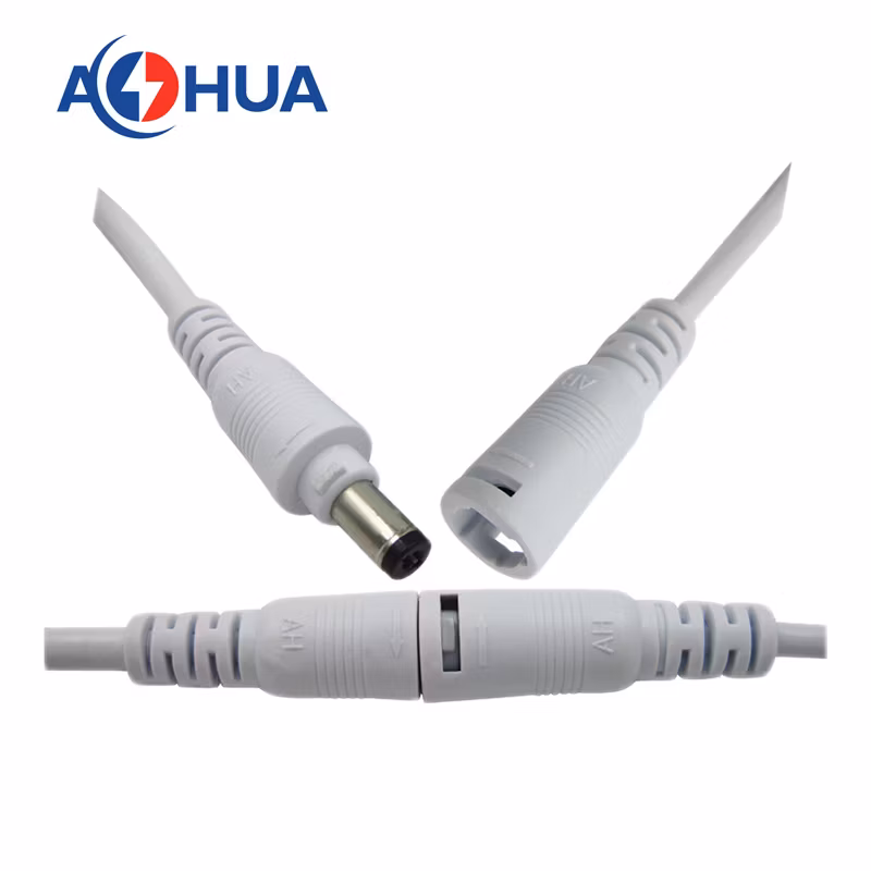 Ahua 20 22 24AWG Cable M13 White Quick Lock Male Female LED Strip Light DC Plug Electronic 2 Pin DC Wire Connector