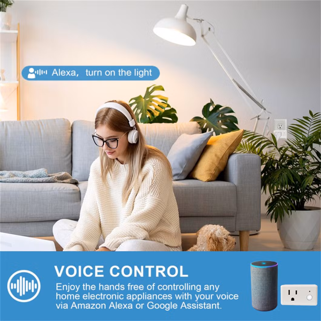 Leelen WiFi Socket Smart Home Product 15A Intelligent Socket Outlet Energy Monitor Remote Control Google Alexa Smart Plug Us