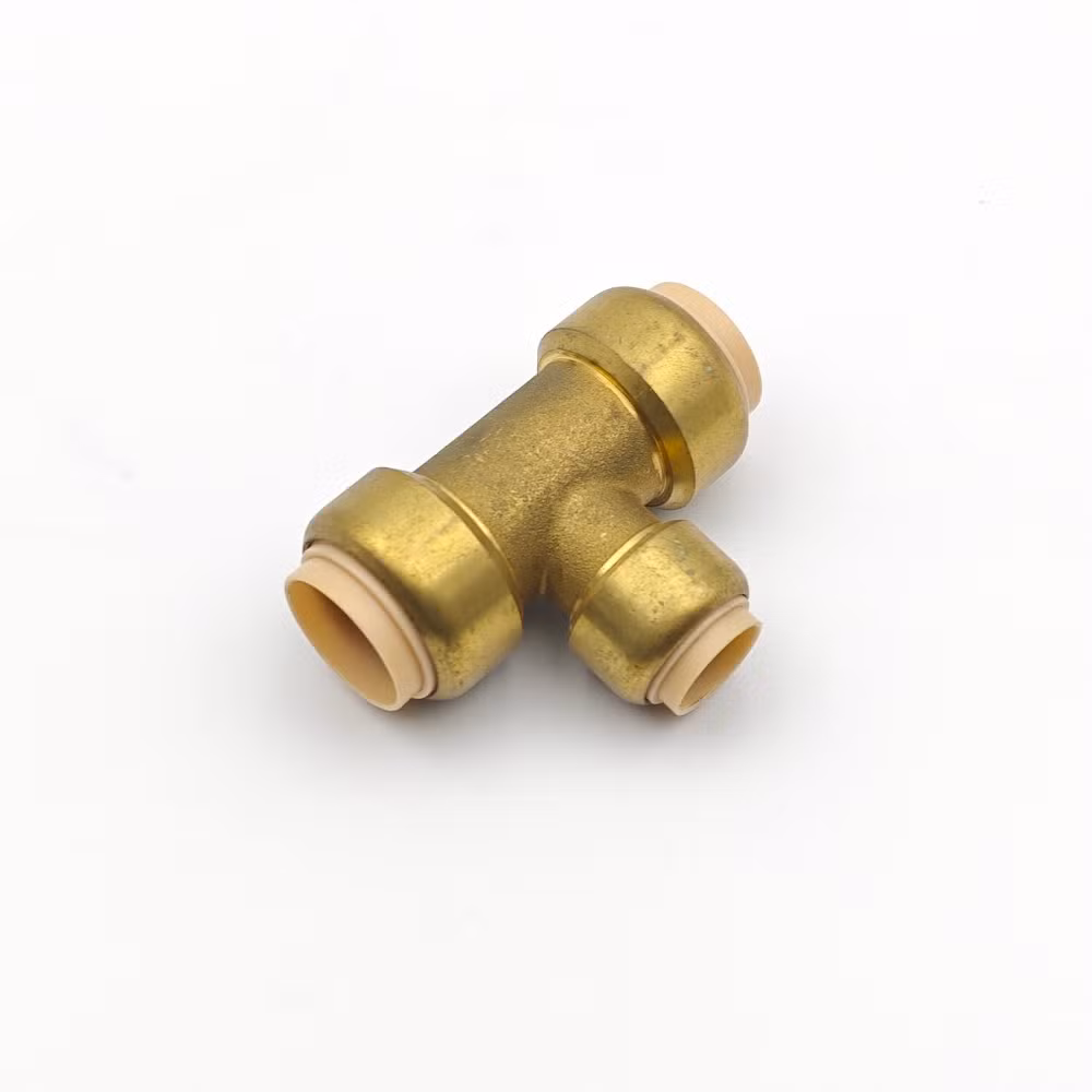 Brass Quick Release Connector Copper Push Fit to Connect Fitting Tee Elbow Fitting for Pex and Copper Plumbing Water Pipe